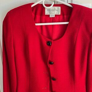 Amazing vintage red Christian Dior suit